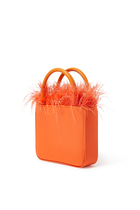 Feather-Trimmed Evening Bag